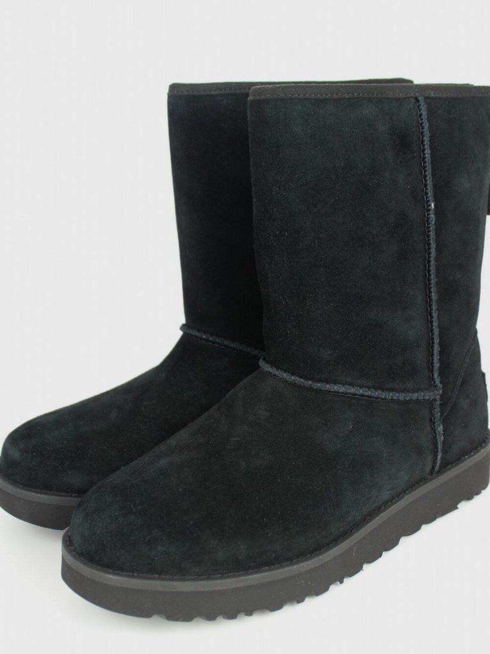 NEW UGG Classic Short Logo Zip Boots, Black, US 7, Cozy & Stylish Lined Footwear
